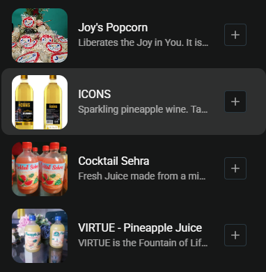 AGBOR product catalogue screenshot