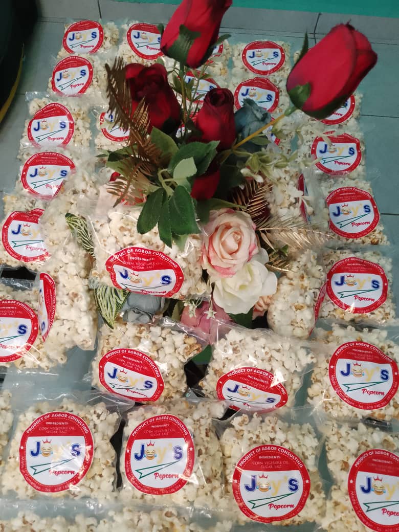 Joy's Popcorn packets