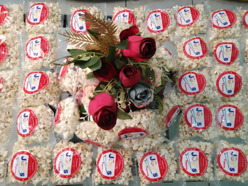 Joy's Popcorn product display